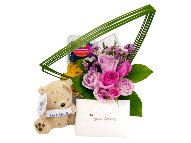 Fruit Basket - Fruits and Flowers Gift Hamper G - P7348 Photo