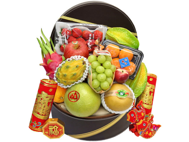 Fruit Basket - Gourmet Chinese New Year Gift Baskets 0122A1 - CH20122A1 Photo