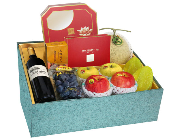 Fruit Basket - Mid Autumn Panorama Peninsula Moon Cake Fruits Gift Box M34 - 0DP0628B6 Photo