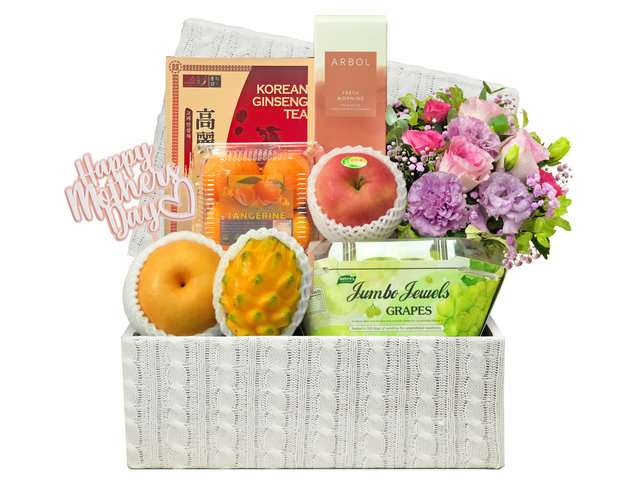 Fruit Basket - Mother's Day Flower and Fruit Gift Hamper  FH281 - MR0504A3 Photo