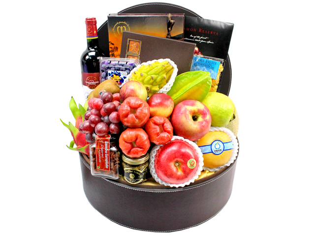 Fruit Basket - Wine Food Gift Hamper C23 - L3105983 Photo