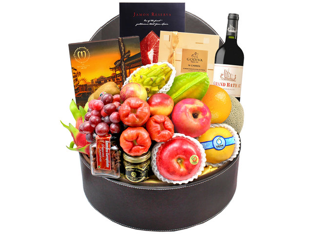 Fruit Basket - Wine Food Gift Hamper With Fruit C23 - L3105983 Photo