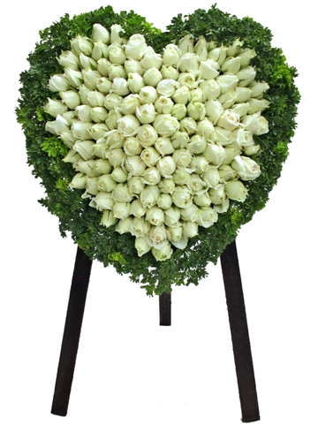 Funeral Flower - Full Closed Heart Stand 21 - L65131 Photo