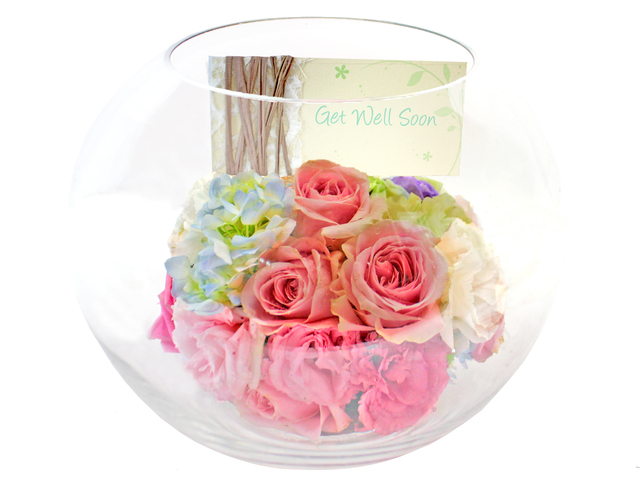 Get Well Soon Gift - Classical Glass Florist Vase BL01 - L177913 Photo