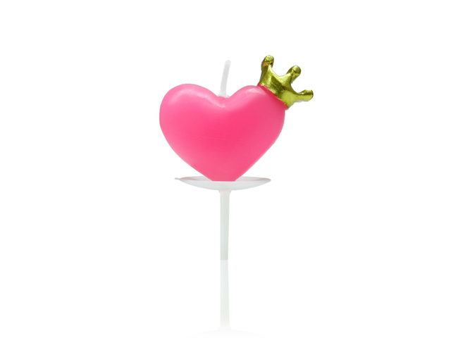 Gift Accessories - Candle - Heart shape in pink with crown - L36668975 Photo