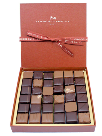 La Maison Du Chocolat Premium Dark And Milk Chocolate Gift Box - 16pcs  Gourmet French Chocolate