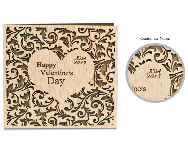Gift n Birthday Card - Handmade laser cut of wood card 1 - L36667262 Photo