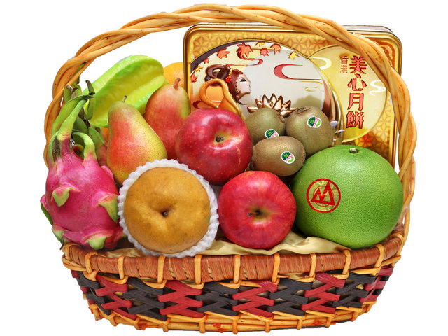 Mid-Autumn Gift Hamper - Maxim Moon Cake Fruit Gift Basket M37 - L140534 Photo