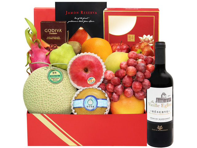 Mid-Autumn Gift Hamper - Mid Autumn Fancy Spanish Ham And Wine Fruit Hamper MA04 - M30904A1 Photo