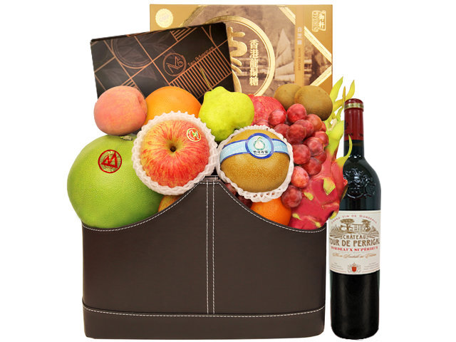 Mid-Autumn Gift Hamper - Mid Autumn Fancy Wine And Food Fruit Hamper FH154 - M30718A5 Photo