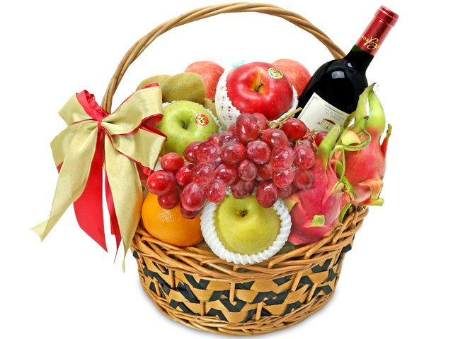 Mid-Autumn Gift Hamper - Mid Autumn Fancy Wine Fruit Hamper FH198 - L76608387 Photo