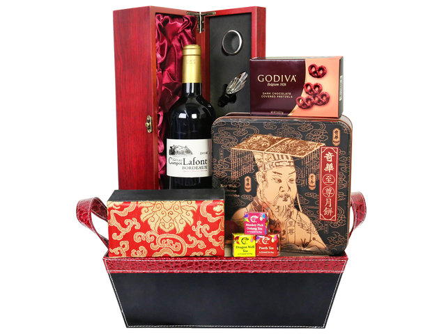 Mid-Autumn Gift Hamper - Mid Autumn Kee Wah Mooncake Gift Hamper With Wine Box Gift Set FH126 - MM0712A1 Photo