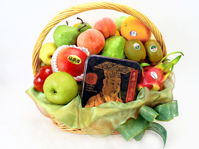 Mid-Autumn Gift Hamper - Mid-Autumn KeeWah Moon Cake Fruit Gift Basket (3)  - L11436 Photo