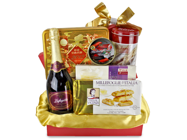 Mid-Autumn Gift Hamper - Mid-Autumn Maxim Moon Cake Fruit Gift Basket H4 - L89589 Photo