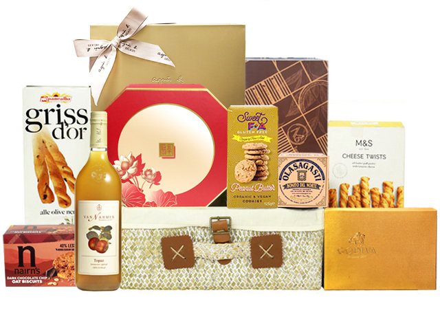 Mid-Autumn Gift Hamper - Mid Autumn Peninsula Moon Cake With Deluxe Food Fruit Hamper FH104 - MH0730A8 Photo