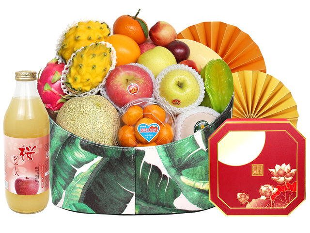 Mid-Autumn Gift Hamper - Mid Autumn Peninsula Moon Cake With Deluxe Juice Fruit Hamper FH161 - M30718A4 Photo
