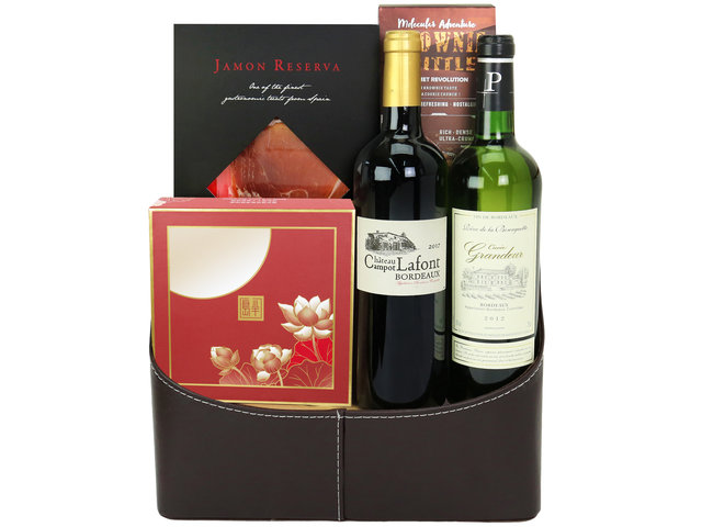 Mid-Autumn Gift Hamper - Mid Autumn Peninsula Moon Cake With Fancy Fine Wine Gift Hamper FH125 - M30727A9 Photo