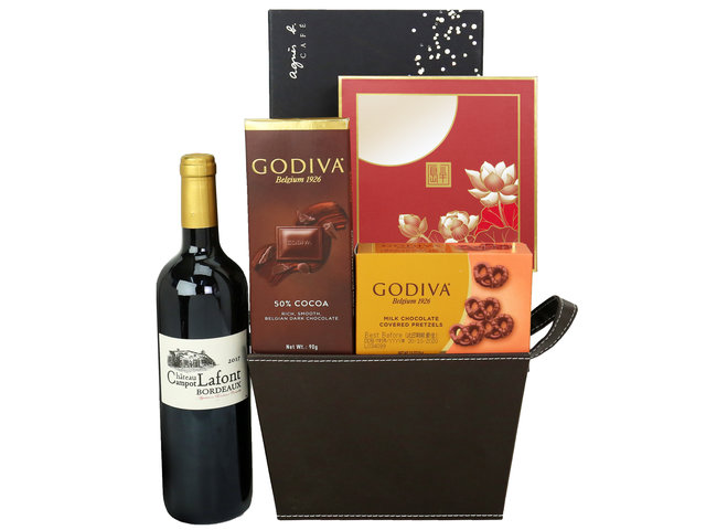 Mid-Autumn Gift Hamper - Mid Autumn Peninsula Moon Cake With Fancy Wine Gift Hamper FH122 - MH0727A1 Photo