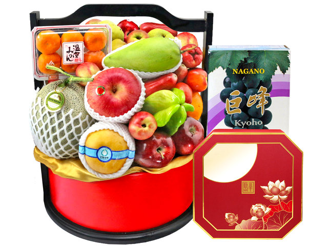 Mid-Autumn Gift Hamper - Mid Autumn Peninsula Moon Cake With Luxury Fruit Hamper  FH114 - L76601299 Photo