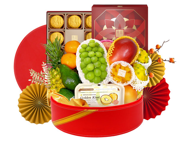 Mid-Autumn Gift Hamper - Mid Autumn Peninsula Moon Cake With Luxury Fruit Hamper FH209 - M30717A1 Photo