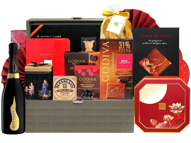 Mid-Autumn Gift Hamper - Mid Autumn Peninsula Moon Cake With Luxury Wine And Chocolate Gift Hamper FH138 - MH0731A5 Photo