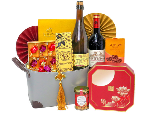 Mid-Autumn Gift Hamper - Mid Autumn Peninsula Moon Cake With Premium Fine Wine Gift Hamper FH130 - MH0720A1 Photo