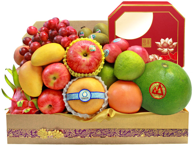 Mid-Autumn Gift Hamper - Mid Autumn Peninsula Moon Cake With Premium Fruit Hamper FH102 - L139545 Photo
