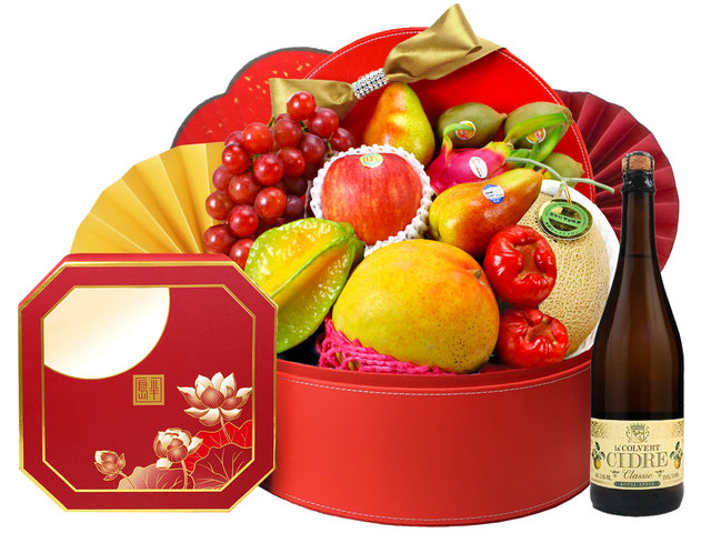 Mid-Autumn Gift Hamper - Mid Autumn Peninsula Moon Cake With Premium Wine Gift Hamper FH147 - 0S0827A2 Photo