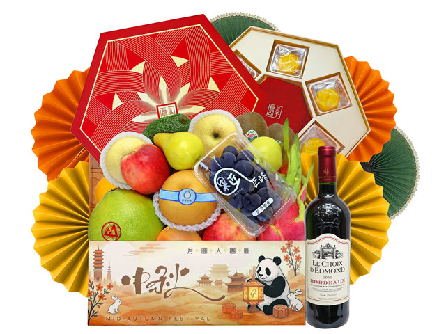 Mid-Autumn Gift Hamper - Mid Autumn Peninsula Moon Cake With Wine and  Fruit Hamper FH224 - M30809A1 Photo