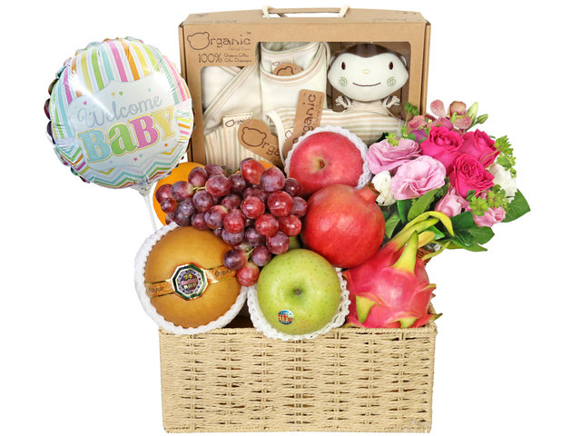 New Born Baby Gift - Baby Gift Basket N1 - BY0614A8 Photo