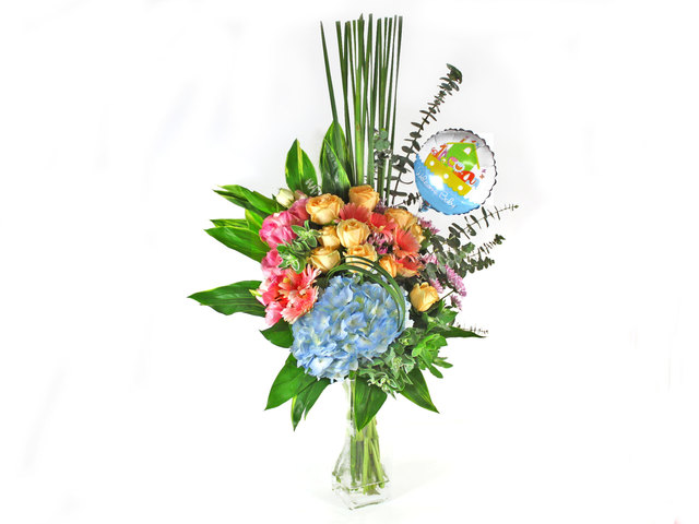 New Born Baby Gift - Flower in Vase 6 - L35246 Photo