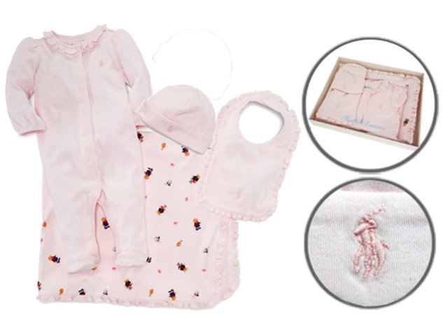 New Born Baby Gift - Polo Ralph Lauren premium baby 4-piece gift set -  L36669854 - Give Gift Boutique Flower Shop