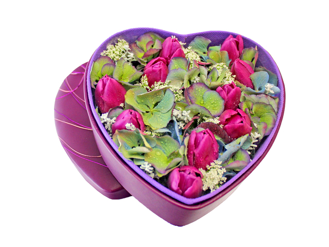 Order Flowers in Box - Tulips Box Flower 1 - L156571 Photo