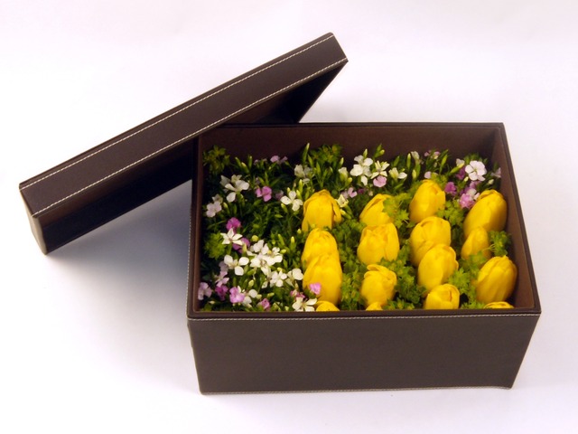 Order Flowers in Box - Tulips Delight - P6061 Photo