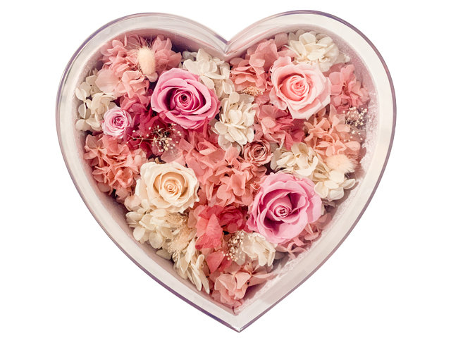 Preserved Forever Flower - Classic Pink Heart Preserved Flower Gift  M7 - PX0120B1 Photo
