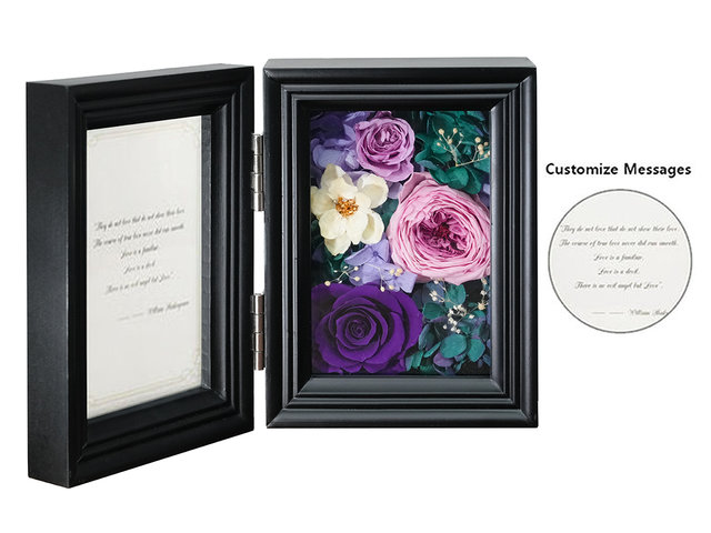Preserved Forever Flower - Foldout Photo Frame with Preserved Flower M84 - PX0425B1 Photo