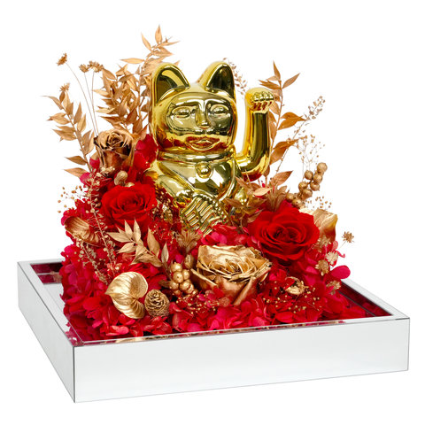 Preserved Forever Flower - Grand Opening Maneki-Neko Preserved Flower Box FD015 - VE0310A3 Photo