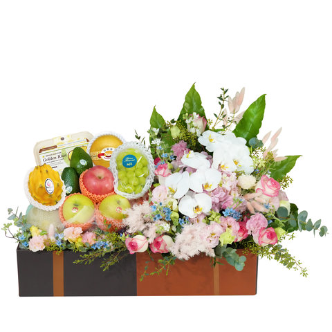 VIP 系列(非花) - 送礼新鲜水果篮连花艺摆设 FT045 - VE0325A8 Photo