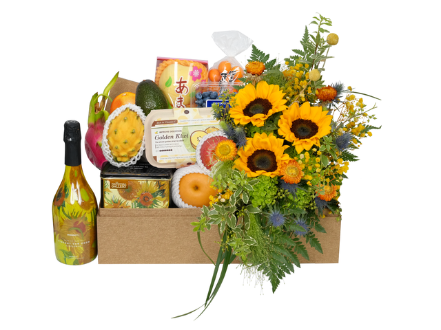 VIP - Fruit Basket With Flowers  FT043 - VE0402B1 Photo