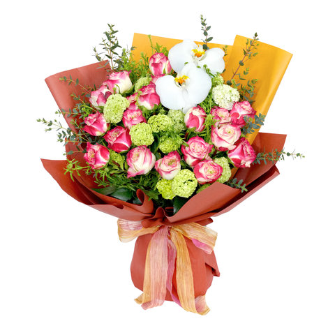 VIP - Rose with Orchid Bouquet BQ013 - VE0326C4 Photo