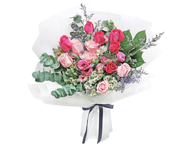 Valentines Day Flower n Gift - Valentine's Hot Pink rose florist gift RD23 - L76604488b Photo