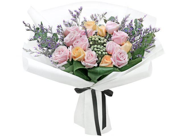 Valentines Day Flower n Gift - Valentine's Pink rose florist bouquet  RD36 - L76604602b Photo