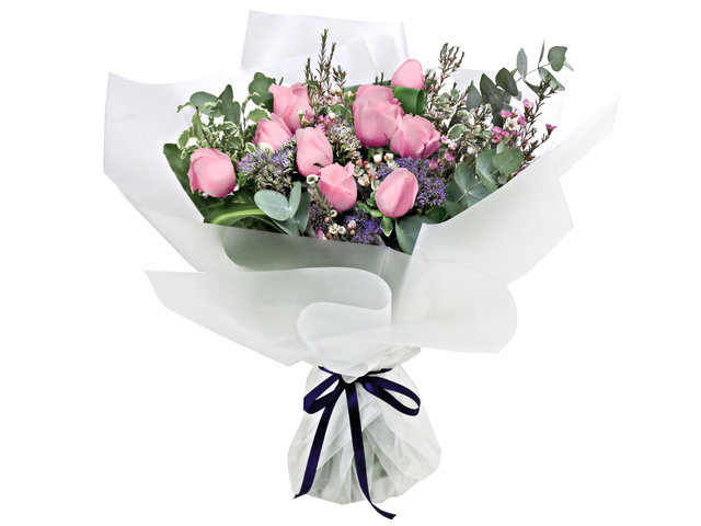 Valentines Day Flower n Gift - Valentine's White Rose Florist Bouquet RD45 - BV2S0213A1 Photo