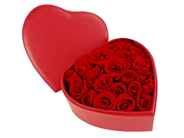 Valentines Day Flower n Gift - Valentine's box - 16 roses R - P1352v Photo