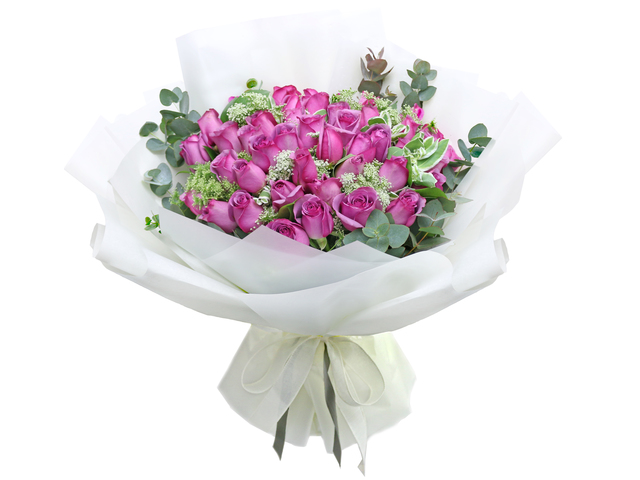 Valentines Day Flower n Gift - Valentines Purple rose florist gift RD31 - L76604574b Photo
