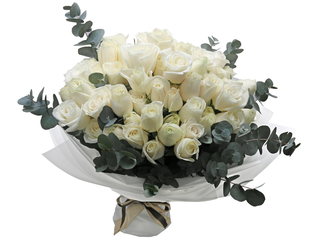 Valentines Day Flower n Gift - Valentines white rose99 bouquet RD21 - L76604470b Photo