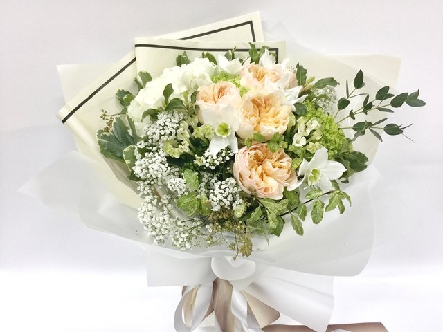 Weekly Import Flower - Limited edition - White day Garden Rose Bouquet LEB05 - 1BB0313B2 Photo