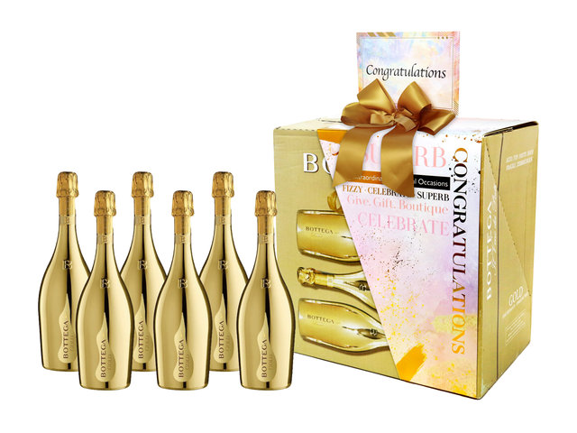 Wine n Food Hamper - Congrats Party Gift Bottega Gold 750ml Case Offer (6 Bottles) - HH0426A1 Photo