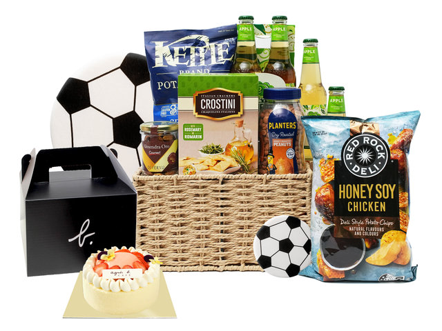 Wine n Food Hamper - Football Fan Birthday Party Gift Combo AC01 - BH0618A9 Photo