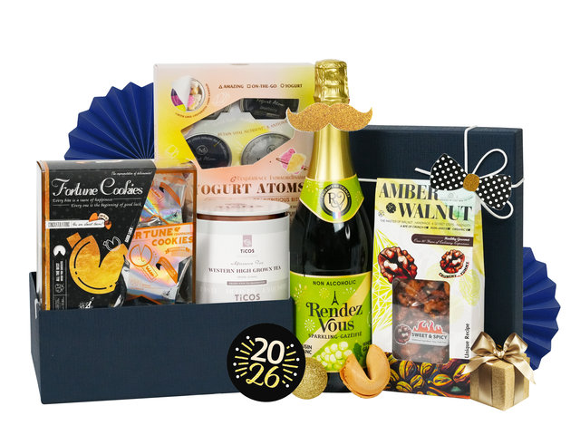 Wine n Food Hamper - Happy new year Mini hamper  FH349 - HR1205B7 Photo
